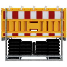 SET #with 20 panel fences #and 21 base plates#on multi-pallet