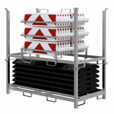 SET #with 30 traffic panels and accessories#on top part and storage and transport pallet
