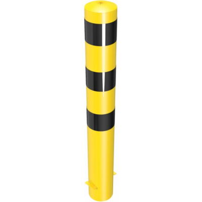 Steel tube bollards Ø 152 x 3,2 mm#stationary, for casting in concrete#yellow / black