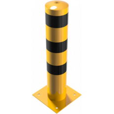 Steel tube bollards Ø 193 x 3,6 mm#to be fixed by plugs#yellow / black