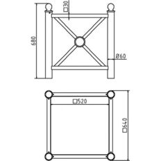 Planters#Round tubes Ø 60 mm vertical#Steel tube 30 x 30 mm horizontal