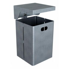 Square litter bin with cover