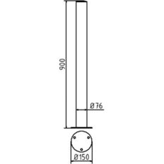 Stainless steel post#Ø 76 mm#without decorative ring
