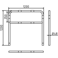 Hoop of steel tube#Ø 48 x 2,5 mm#with cross bar#for casting in concrete