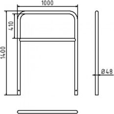 Hoop of steel tube#Ø 48 x 2,5 mm#with cross bar#for casting in concrete