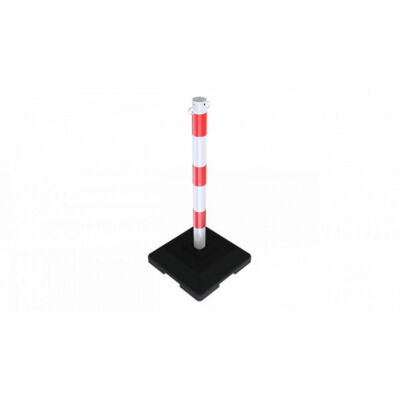 Chain post, handy design#Ø 60 mm steel post#hot-dip galvonized#coated white / red