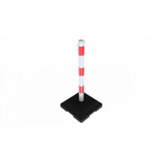 Chain post, handy design#Ø 60 mm steel post#hot-dip galvonized#coated white / red