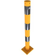 Barrier posts#steel tube Ø 76 x 2,6 mm#detachable, removable#yellow / black