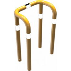 Anti-nudge hoop#double hoop#steel tube Ø 76 mm#yellow / black