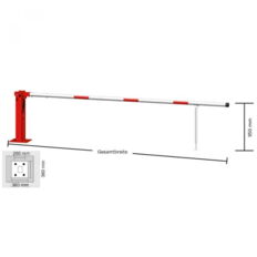 Manual barrier#with pneumatic spring#and hinged pole support