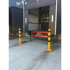 Barrier posts#steel post Ø 76 x 2,6 mm#sides tiltable#yellow / black