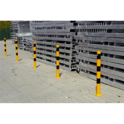 Barrier post#steel tube Ø 76 x 2,6 mm#yellow / black