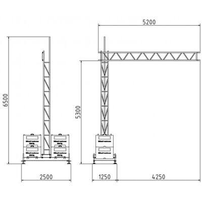 Set up device #for lattice tower with crane arm