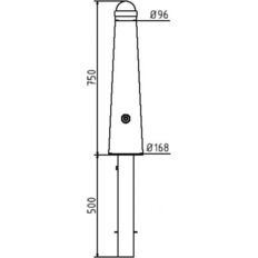 Ornamental bollard#steel tube Ø 168 / 96 mm