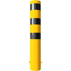 Steel tube bollards Ø 193 x 3,6 mm#stationary, for casting in concrete#yellow / black