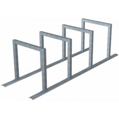 Bicycle rack - row arrangement#lean-on hoop made of steel tube 60 x 60 mm