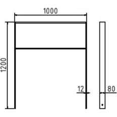 Lean-on hoop of flat bar steel#80 x 12 mm