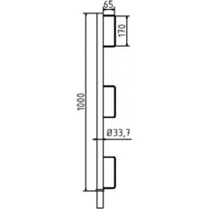 Guard-railing post Ø 33.7 mm#for folding scaffold trestle "Compakt S"