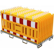 SET#with 20 panel fence#on storage and transport crossbar
