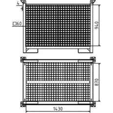 Transport box for 35 base plates#1,43 m x 0,87 m x 0,94 m