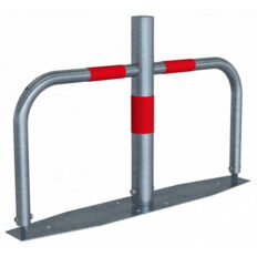 Car-park barrier#foldable, with Euro#profile lock cylinder#hot-dip galv. / red refl. stripes