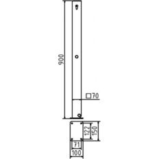 Stainless steel post#70 x 70 mm