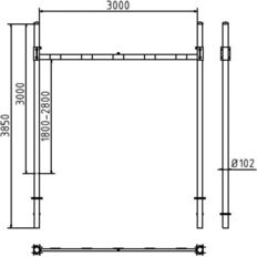 Height restriction barrier#with 2 square posts