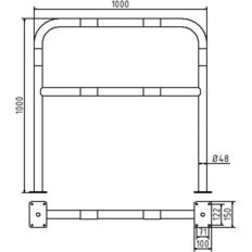 Hoop of steel tube#Ø 48 x 2,5 mm#with cross bar#for plugging down