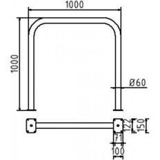 Hoop of steel tube#Ø 60 x 2,5 mm#without cross bar#to be fixed by plugs