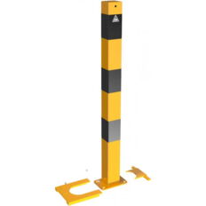 Barrier posts#steel tube Ø 70 x 70 mm#detachable, removable#yellow / black