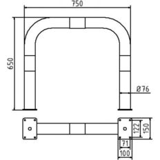 Anti-nudge hoop#Ø 76 x 2,6 mm#without cross bar#to be fixed by plugs