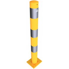 Barrier post#steel tube Ø 89 x 2,9 mm#detachable, removable#yellow / black