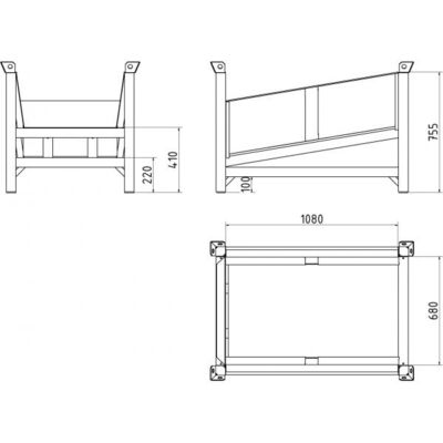Storage and transport pallet#for twine poles and varrier tape holder