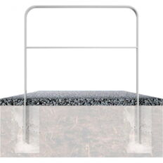 Lean-on hoop made of flat bar steel#bent, 80 x 12 mm#in curved design