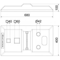 Base plate 17 kg with slot for fixing panel and ha