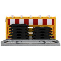 SET #with 10 panel fences#and 11 base plates#on storage and transport traverse