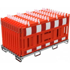 SET#with 20 panel fence#on storage and transport crossbar