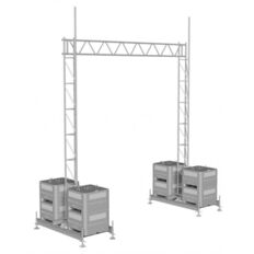 Supporting frame and add-on part#for concrete set-up device