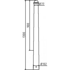 Ornamental bollard#steel tube Ø 102 / 76 mm