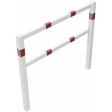 Stationary access barriers#welded#with top and quarter-bent bar