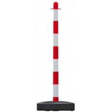 Plastic chain post#Ø 40 mm, white / red#fillable base