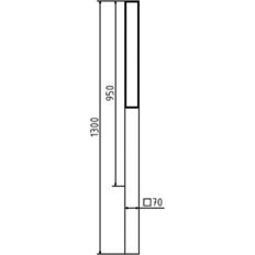 Ornamental bollard#square steel tube 70 x 70 mm#series 4073B