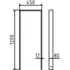 Lean-on hoop of flat bar steel#80 x 12 mm