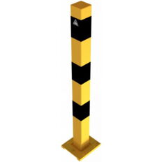 Barrier posts#steel tube Ø 70 x 70 mm#detachable, removable#yellow / black