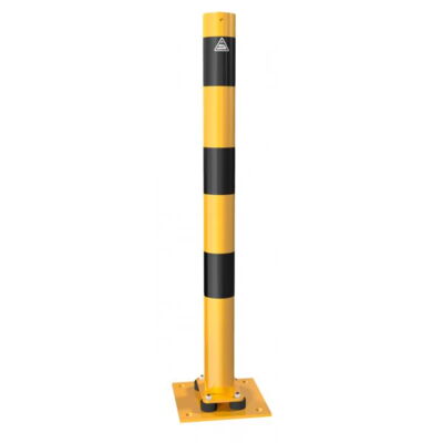 Barrier post#steel tube Ø 89 x 2,9 mm#sides tiltable#yellow / black