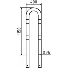 Anti-nudge hoop#steel tube Ø 76 mm#yellow / black