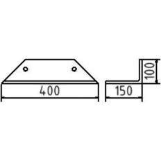 Safety kerb#steel angle 100 x 150 x 10 mm#to be fixed by plugs