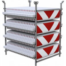 SET#with 80 traffic panels#on storage and transport frame