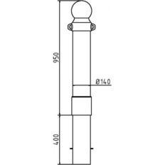 Ornamental bollard#steel tube Ø 140 mm