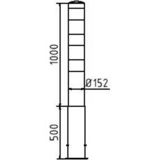 Steel tube bollard Ø 152 x 3.2 mm#removable, without locking mechanism#yellow / black